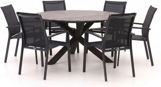 Forza Furniture Forza Centallo/Fidenza &oslash;149cm dining tuinset 7-delig stapelbaar