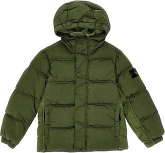Stone Island Quilted Down Jacket With Logo