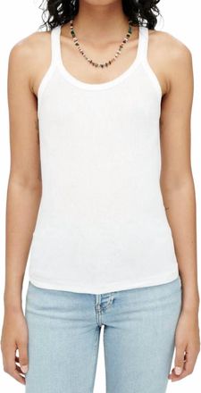 Re/Done Ribbed Tank Top In Optic White