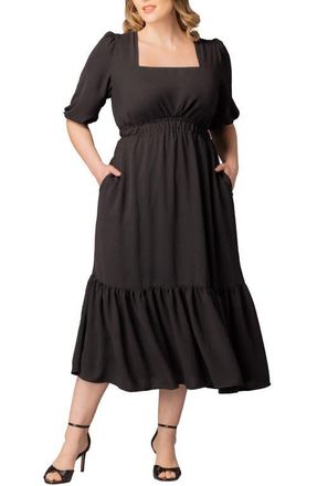 Kiyonna Bailey Square Neck Maxi Dress in Black Noir at Nordstrom, Size 2 X