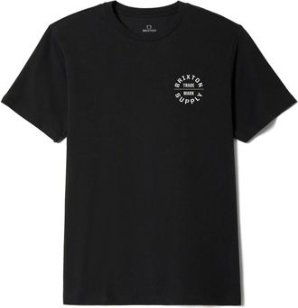 Brixton Oath V Cotton Logo Graphic T-Shirt in Black/Olive Surplus/White at Nordstrom, Size Xx-Large