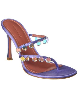 Amina Muaddi Tina Satin Sandal