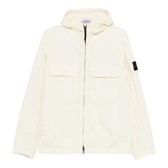 Stone Island Gabardine Jas - Heren - Zomerjassen - Wit - 2XL - Katoen - Jassen