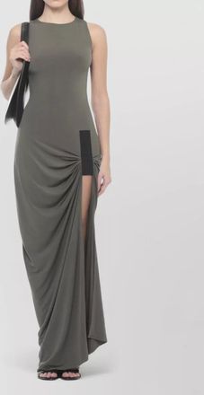 Coperni sleeveless round neck draped maxi dress