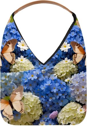 Generic Daisies Floral Butterflies Print Reusable Lightweight Grocery Bags - Foldable Into Compact Pouch, Washable & Sturdy, Multipurpose for Shopping and Tra