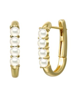 Genevive 14K Plated U-Shaped Earrings