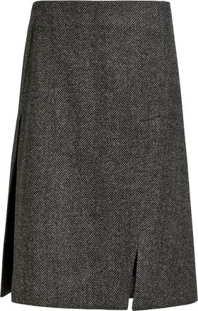 Stella McCartney Stella Mccartney Herringbone Wool Knee-length Skirt - Grey - 42 (UK10 / S)
