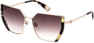 Furla SFU786V 05AW Womens Sunglasses Gold Size 57