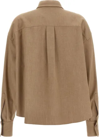Brunello Cucinelli Cotton-Viscose Blend Shirt - Beige