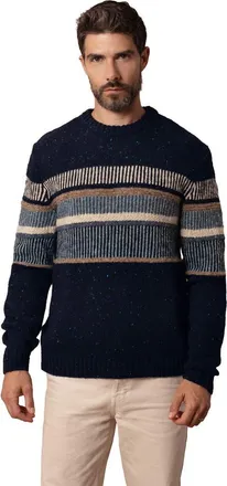 Celtic & Co. Statement Donegal Wool Sweater in Dark Navy at Nordstrom, Size Xx-Large