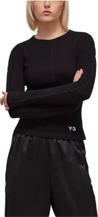 adidas Y-3 Fitted Long Sleeve Tee - female - Adidas - Long Sleeve Training Tops - Black - XS - Sport