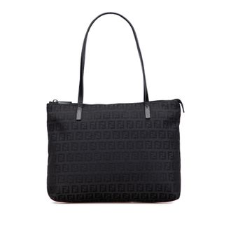 Fendi Pre-owned Womens Zucchino Canvas Tote - Black Textile - One Size