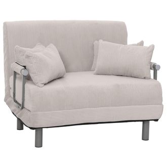 Hhg Poltrona Letto Hhg-702, Pieghevole Divano Letto, Superficie Riposo 190x100cm, Tessuto A Coste (330 G/m&sup2;), Grigio Chiaro