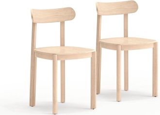 HOMN Pack 2 sillas de comerdor natural