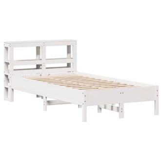 Berkfield Home Decorative Bed Frame without Mattress White 120x200 cm Solid Wood Pine | Size: Small Double