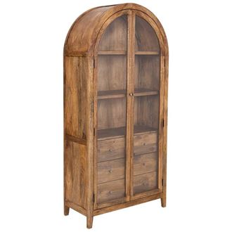 Wanderlust Deco Vitrina De Madera Artesanal Marr&oacute;n 90x40x190h Cm