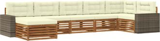 vidaXL Conjunto De Sof&aacute;s De Exterior 7 Uds. Natural Y Crema Vidaxl