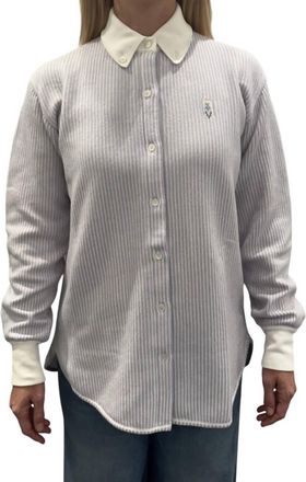 Barrie Striped Long Sleeve Overshirt In Stripes Chakra/cruise Niveous