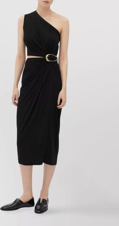 Bottega Veneta asymmetric crepe-effect jersey midi dress