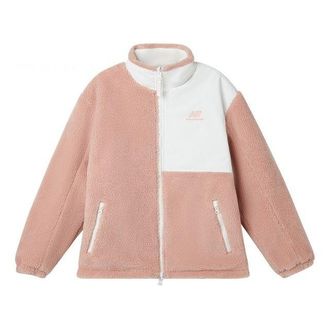 New Balance x JHI Crossover Stay Warm Splicing Lambs Wool Reversible Stand Collar Pink Jacket NQA89013-PK