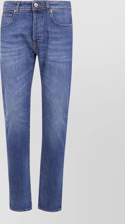 Incotex straight leg denim jeans five pocket belt loops