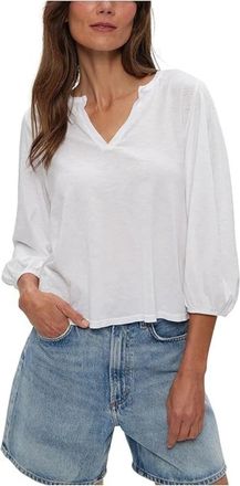 Michael Stars Gabi Top Womens One Size 0-12 White Puff Sleeve Blouse DDR 21