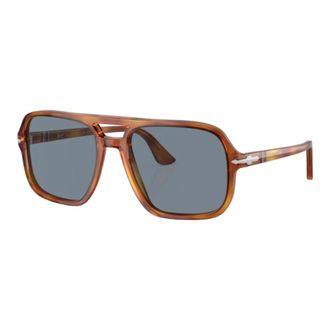 Persol Sunglasses, male, Brown, 55 MM, Terra di Siena Blue Lens Sunglasses