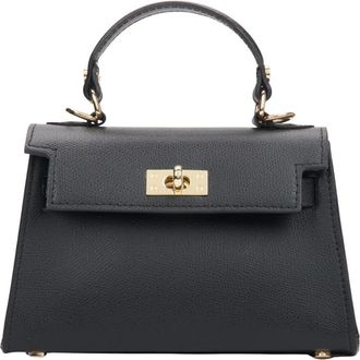 Estro & Luminara Handbags, female, Black, ONE SIZE, Womens Black Satchel Handbag made of Premium Italian Genuine Leather Estro Er00116345