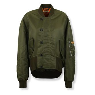 J.W.Anderson Oversized Bomberjack met Afgewerkte Zoom - Dames - Jassen - Groen - Maat: M Katoen