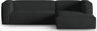 BLOOMINGLOFT 4-Sitzer Design Ecksofa Mackay mit Eckteil rechts, Strukturstoff