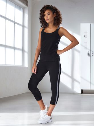 H.I.S Longtop H.I.S, Damen, Gr. XL (48/50), schwarz, Single Jersey, Obermaterial: 95% Baumwolle, 5% Elasthan, unifarben, schmal, Tops Longtop, mit elastisch