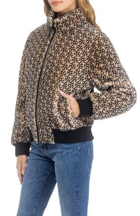 Gorski Genuine Shearling Insignia Bomber Jacket, Reversible in Beige/black Insignia/gold at Nordstrom, Size X-Large