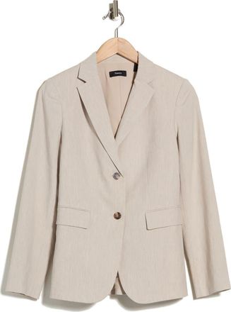 Theory Classic Linen Blend Blazer in Oatmeal Melange at Nordstrom Rack, Size 14