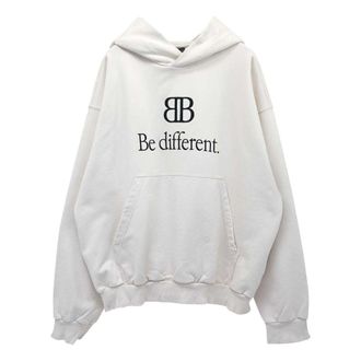 Balenciaga BB Be Different Popover Hoodie Ecru Black 720426TNVB49784
