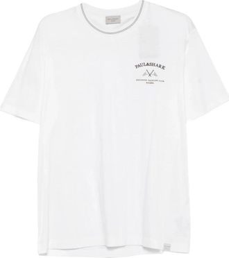Paul & Shark Tops, Heren, Wit, L, Stijlvol T-shirt met uniek ontwerp