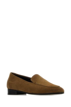 The Row Womens Brown Suede Adam Loafers Macadamia Mocassini