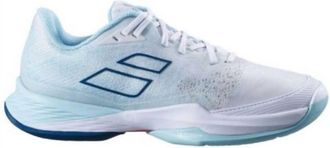 Babolat Womens Jet Mach 3 Ac Shoe In White/angel Blue