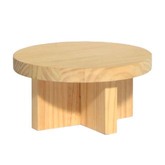 Naan Furniture Taburete peque&ntilde;o de madera maciza natural 15 cm barnizado