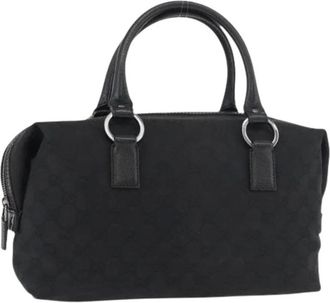 Gucci Pre-owned Handbags, female, Black, Size: ONE SIZE Pre-owned Vintage GG Canvas Hand Bag