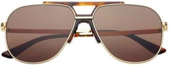 Freyrs Eyewear Logan Aviator Sunglasses in Dark Brown at Nordstrom