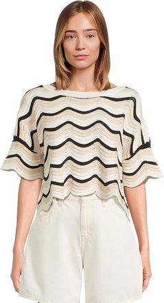 L*Space Make Waves Sweater Womens Sweater Costa Nova Waves : LG, Cotton