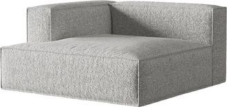 MICADONI Modulare Xl Design Chaiselongue Nuria mit Armlehne links - Bouclé