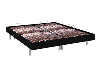 Vente-Unique Electric Adjustable Bed 2X65 Black Wood Decorative Pads - 2 X 80 X 200 | Size: Single