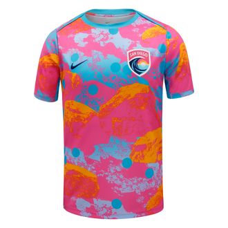 Nike San Diego Wave FC Nike Mens NWSL Short-Sleeve Pre-Match Top in Pink | M21556SDWF26-LFS