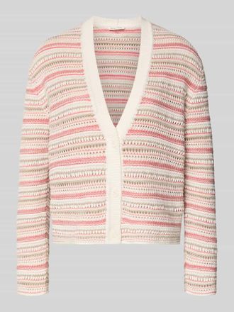 Tom Tailor Relaxed Fit Strickjacke aus reiner Baumwolle in Koralle, Gr&ouml;&szlig;e XXXL