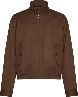 Bottega Veneta Wool and Cashmere Blouson - Heren - Bomber jackets - Bruin - XL - Wol - Jassen
