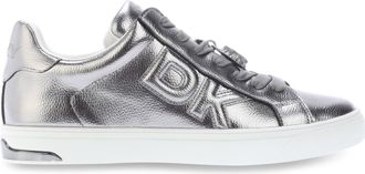 DKNY Womens Aisling Lace Up Trainers in Silver Rubber - Size UK 7.5