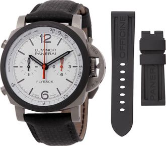 Officine Panerai Luminor Chrono Automatic White Dial Watch PAM01297
