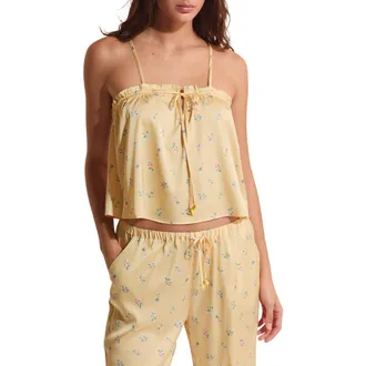 Etam Baie Crop Pajama Camisole in Acid Yellow at Nordstrom, Size X-Small