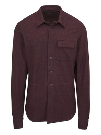 Kiton button-fastening patch-pocket shirt jacket - men - Cashmere/Silk - M - Red